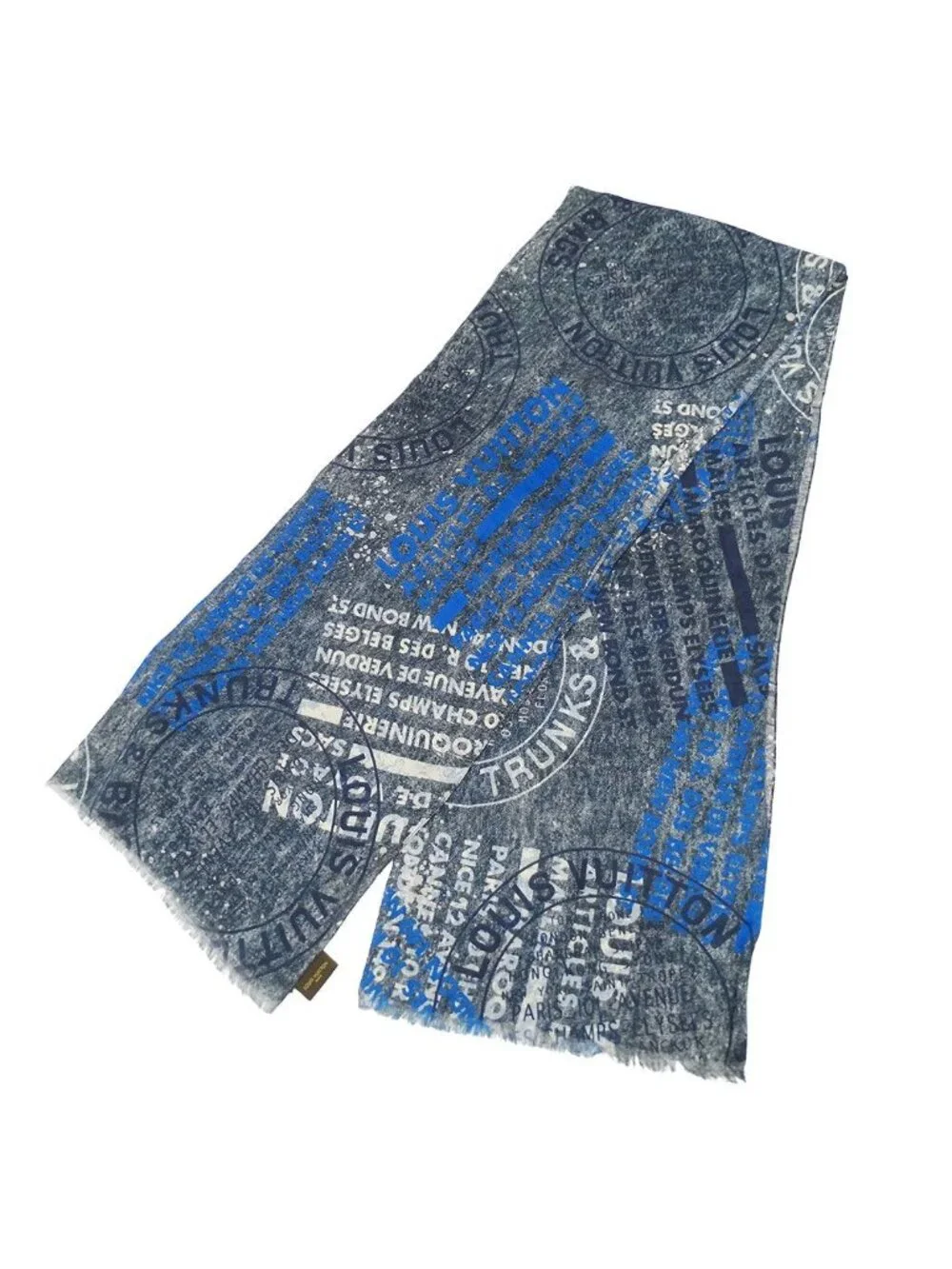 Louis Vuitton Scarf Cotton Hemp Etor Deni Blue Logo